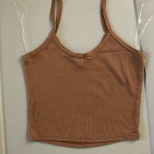Brown crop tank top